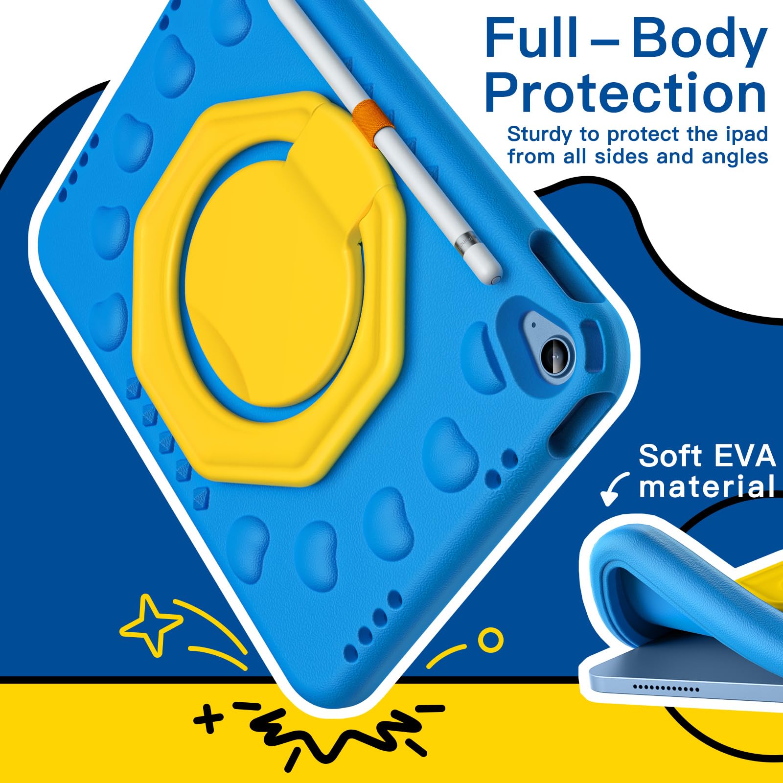 青いタブレットケース ハンドル付き 青いタブレットケース ハンドル付き 青いタブレットケース